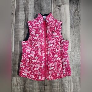 Pink Ariat Girls Pink Horse Print  Vest